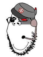 antenna cap clothes glasses hat kolyma kolymanet looking_at_you microphone mouth_closed nose oh_my_god_she_is_so_attractive party_pal red_eyes robot series:administ_soyjaks smile stubble variant:gapejak white_background white_skin // 600x800 // 55.1KB