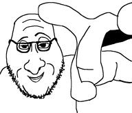 closed_mouth glasses hand mustache smile smug soyjak stubble subvariant:smugjak_front variant:smugjak // 972x831 // 35.8KB