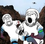 blood dirt drone glasses helmet irl irl_background open_mouth russo_ukrainian_war sky soldier stubble tourniquet trench ukraine variant:bernd variant:gapejak war // 1000x980 // 1.1MB