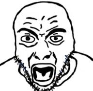 angry clothes flart looking_to_the_left open_mouth soyjak stubble variant:rupturejak // 418x406 // 103.2KB