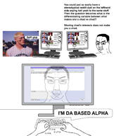 angry arm chad closed_mouth computer football glasses hair hand keyboard meta nigger screen smile smug soyjak speech_bubble subvariant:chudjak_front text typing variant:chudjak // 1895x2246 // 992.1KB