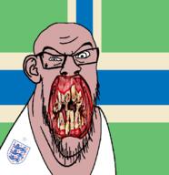 angry animal british distorted ear england flag flag:gloucestershire flower glasses gloucestershire hair irl lion open_mouth plant rotten_teeth soyjak stubble teeth united_kingdom variant:feraljak white_skin yellow_teeth you_were_one_i_ker // 1048x1081 // 268.3KB