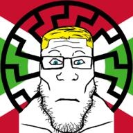 animated aryan blond blue_eyes buff burundi flag:burundi looking_at_you neutral sonnenrad subvariant:neutralplier variant:markiplier_soyjak // 700x700 // 1.4MB