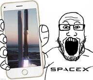 glasses hand holding_phone imgflip.com phone rocket soyjak spacex stubble subvariant:phoneplier subvariant:phoneplier_vertical variant:markiplier_soyjak // 916x792 // 96.0KB