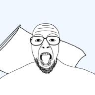beard clothes flag glasses looking_at_you open_mouth soyjak template transparent_background variant:patriotjak // 1023x1023 // 19.2KB