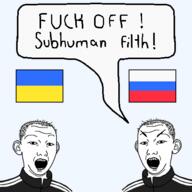 hohol russia russian_flag speech_bubble transparent_background ukraine ukrainian_flag variant:kuzjak // 500x500 // 46.0KB