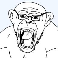 animal arm ear glasses monkey open_mouth soyjak stubble template transparent_background variant:monkeyjak // 852x852 // 24.3KB