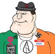 atheism fedora feminism flag:ireland green_eyes hakenkreuz ireland mick_(namefag) subvariant:mexiaryan triskelion variant:meximutt white_lives_matter white_skin // 886x872 // 108.3KB