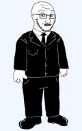 clothes concerned full_body glasses open_mouth scientoloju scientoloju_(user) shocked soyjak stubble subvariant:soyak_(concerned) suit variant:soyak worried // 1000x1600 // 41.5KB