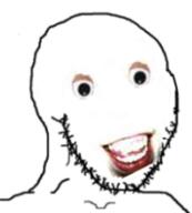 creepy creepypasta jeff_the_killer open_mouth scary smile soyjak stubble variant:soyak // 700x779 // 214.6KB