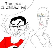 a10 a10_eyes artist:brapkuz blue_eyes brown_eyes buff clothes ear glasses hair hand handsome literally_me muscular_male nipple pointing redraw self_insert smile speech_bubble swastika t50 t50_eyes teeth text thumb trend:aryan variant:chudjak variant:smugjak wimp yellow_hair // 1600x1400 // 142.2KB