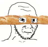 baguette closed_mouth concerned disgusted food mask soyjak stubble variant:soyak // 570x556 // 190.5KB