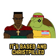 a10_eyes black_skin brown_eyes buff christian_cross christianity closed_mouth clothes flag flag:pan-african glasses green_skin hair hello_my_name_is_(sticker) its_based_and_christpilled meta:namefags necklace pan_african prizins_(user) shell soyjak subvariant:chudjak_front subvariant:mexiaryan subvariant:muscular_chud teenage_mutant_ninja_turtles tortoise tshirt turtle variant:chudjak variant:meximutt vein // 4096x4096 // 1.5MB