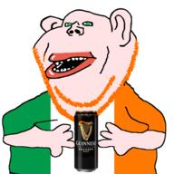 amerimutt arm can clothes ear flag flag:ireland green_eyes hand ireland open_mouth orange_stubble soyjak stubble subvariant:impish_amerimutt variant:impish_soyak_ears white_skin // 2048x2048 // 864.2KB