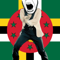 angry animated country dance dominica flag full_body gangnam_style glasses irl open_mouth soyjak star stubble variant:cobson // 300x460 // 498.6KB