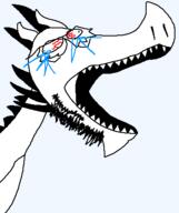 artist:crimsonvoidhydra1488 beard crying glasses horn open_mouth sharp_teeth spike transparent transparent_background variant:dragonjak // 380x453 // 12.0KB