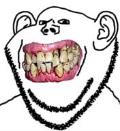 clenched_teeth ear no_eyebrows soyjak stubble variant:impish_soyak_ears yellow_teeth you_were_one_i_ker // 1148x1250 // 925.4KB