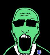 big_head big_mouth big_nose eyebrows glass glasses glowing nuvariant nuvariants open_mouth soyjak_party stubble trend:glowie variant:paulogiajak wrinkle wrinkles // 508x553 // 9.5KB