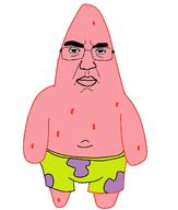 chudbob closed_mouth glasses patrick_star pink_skin shorts spongebob_squarepants starfish subvariant:patrick swim_trunks variant:chudjak // 954x1123 // 179.2KB