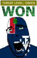 ahegao country emerald flag flag:french_southern_territories france french_southern_territories gem glasses green green_eyes hair looking_up open_mouth schlog_color_event soyjak soyjak_blog stubble teeth text threat_level_green variant:cobson won // 721x1115 // 159.0KB