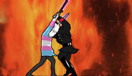 2soyjaks arm art bbc boot clothes dildo dress fight full_body glasses hair hand lava leg leggings lipstick nazism revenge_of_the_sith schutzstaffel side_profile star_wars stubble sword tranny variant:chudjak variant:gapejak // 2000x1161 // 290.0KB
