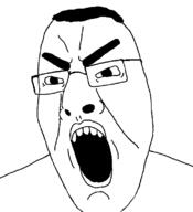 angry glasses hair merge open_mouth series:fusionjaks soyjak variant:chudjak variant:cobson // 722x790 // 14.8KB