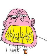 angry clenched_teeth clothes cracked_teeth ear glasses i_hate meds pink_skin soyjak stubble variant:unknown yellow_teeth // 525x628 // 35.8KB