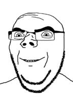 closed_mouth glasses grin merge smile soyjak stubble subvariant:wholesome_soyjak variant:cobson variant:gapejak // 600x800 // 21.3KB