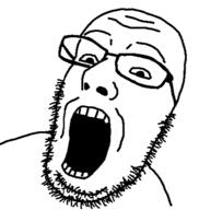 antialiased avgn glasses open_mouth soyjak stubble variant:NasalIrrigation // 415x438 // 36.8KB