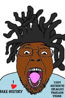 black_skin blue_shirt dreads screaming template variant:bernd // 1365x2048 // 375.7KB