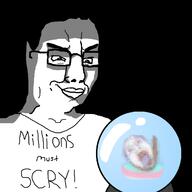 2soyjaks ack artist:sectionalism blur clothes crystal_ball glasses hair hanging millions_must_die ominous palantir pun smile torso tranny variant:bernd variant:chudjak // 1200x1200 // 352.1KB