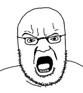 angry bald eyebrows fat glasses no_ears open_mouth stubble teeth tongue variant:unknown // 595x661 // 6.0KB