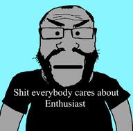 angry balding beard careless closed_mouth clothes enthusiast glasses grey_skin hair npc shiteverybodycaresabout soyjak subvariant:science_lover text tshirt variant:markiplier_soyjak // 800x789 // 36.0KB