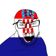 angry country croatia flag glasses jacksepticeye looking_at_you mustache open_mouth soyjak stubble teeth variant:feraljak youtube // 1500x1500 // 50.5KB