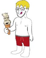 full_body ice_cream licking_lips nate shirtless subvariant:chudjak_front subvariant:sinister that_one_fucking_picture_of_nate_being_a_smug_little_bastard variant:chudjak variant:cobson variant:impish_soyak_ears variant:soyak // 444x564 // 78.2KB