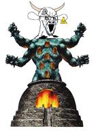 cow crying ear glasses horn moloch sacrifice soyjak stretched_mouth stubble variant:soyak // 1131x1578 // 537.7KB