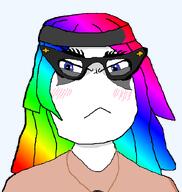 avengers blush brown_shirt clothes cute cute_girl eyelashes girl glasses hair hat necklace nentendo_switch rainbow soy soylent soylent_(cacao) teeth variant:soytan video_game videogame videogames white_skin woman // 659x697 // 99.2KB