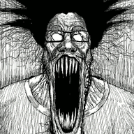 animated glasses glitch hair open_mouth schizo soyjak stretched_mouth stubble subvariant:schizojak variant:markiplier_soyjak // 950x1350 // 3.8MB