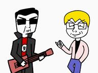 closed_mouth clothes glasses guitar hair looking_at_you nate redraw smug snapping_fingers sunglasses trenchcoat variant:chudjak variant:soyak // 1280x960 // 99.8KB