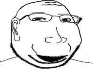 animated ear eyelids glasses open_mouth small_eyes smile soyjak stubble subvariant:massjak subvariant:wholesome_soyjak talking variant:gapejak // 600x459 // 22.4KB
