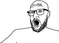 beard ear glasses open_mouth soyjak variant:unknown // 843x620 // 23.8KB