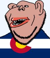 amerimutt black_sclera brown_skin clothes colorado ear flag flag:colorado hair lips mutt open_mouth soyjak state stubble subvariant:impish_amerimutt transparent_background united_states variant:impish_soyak_ears // 685x800 // 30.7KB