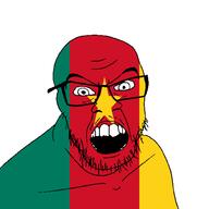 angry cameroon country flag glasses jacksepticeye looking_at_you mustache open_mouth soyjak stubble teeth variant:feraljak youtube // 1500x1500 // 26.2KB