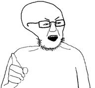 arm glasses hand open_mouth soyjak stubble variant:unknown // 507x471 // 11.1KB