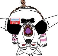 CuteFurryFemboyUWU_(pedophile) ack bloodshot_eyes furfag glasses hanging maid meta:namefags open_mouth stubble subvariant:spineacked_bernd teeth upside_down variant:bernd // 803x768 // 142.8KB