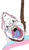 bloodshot_eyes crying glasses hair hanging mustache purple_hair redraw rope soyjak stubble suicide tongue tranny variant:bernd yellow_teeth // 1170x1992 // 526.4KB