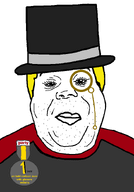 award badge blond clothes fancy hat monocle nate natejak neutral soyjak_party text top_hat variant:alicia white_skin yellow_hair // 592x850 // 16.0KB