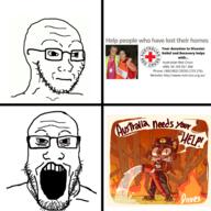 australia charity coomer furry glasses neutral open_mouth soyjak soyjak_comic stubble variant:markiplier_soyjak variant:soyak // 2205x2205 // 3.2MB