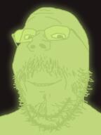 aesthetic computer glasses green green_skin mustache old smile soot soyjak soyjak_party stubble sunglasses variant:gapejak // 600x800 // 60.5KB