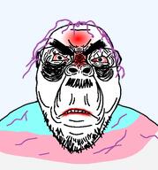 angry flag:transgender_pride_flag glasses hair lipstick purple_hair seething smudged_lipstick soyjak stubble thick_eyebrows tranny variant:bernd wrinkles // 504x541 // 55.8KB